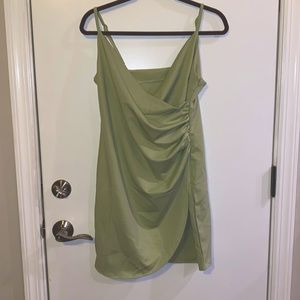 sage green cocktail dress